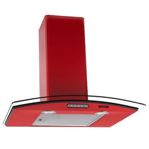 Coifa de Parede 60cm Vidro Curvo Slim Fogatti - Vermelho