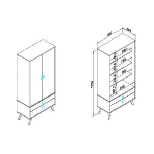 Cristaleira 800x1730x385mm Movelbento - Rustico