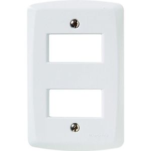 Placa Horizontal Lux² 2 Postos Afastados 4 X 2 Branca - Tramontina