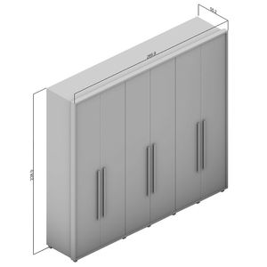 Guarda Roupa Casal 6 Portas 6 Gavetas Coimbra Politorno - Branco