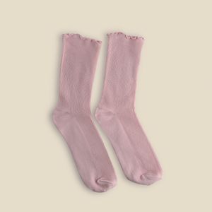 Meia Petal Algodão Rosa - A\CASA