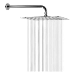 Ducha Quadrada Slim Metal Square Aço Inox Cromado Escovado Articulável 15x15 Chuveiro Jato Intenso Aquecedor Solar e Gás Área Externa Piscina