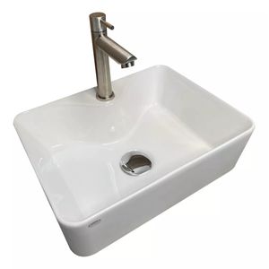 Kit Cuba De Apoio Smart Pia Lavatorio Banheiro 40x30cm Sanit Smart Depot Com Torneira E Valvula Click Cromado