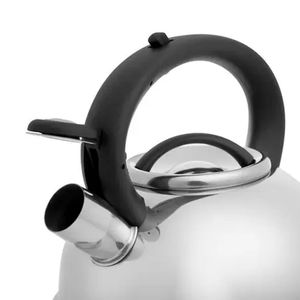 Chaleira Inox Com Apito 2,7 Litros Brinox Linha Roma Bule Portátil Com Alça Para Fogão A Gás Indução Elétrico