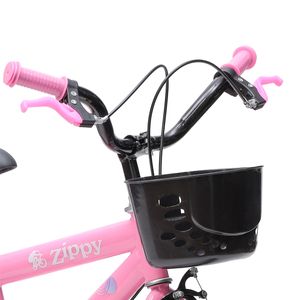 Bicicleta Infantil Aro 16 Com Rodinhas De Treinamento E Cestinha Bike Criança Menina Zippy Rosa