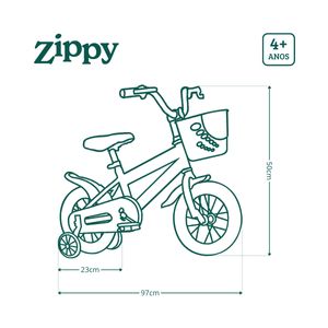 Bicicleta Infantil Aro 16 Com Rodinhas De Treinamento E Cestinha Bike Criança Menino Zippy Laranja