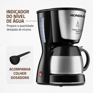 Cafeteira Elétrica Mondial Dolce Arome Thermo C-33JT 24x 800W Preto 110V