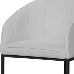 Banco Banqueta Alta Poltrona Mia Base Metal Preta Suede branco