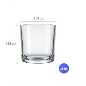 Copo Vidro Bar e Bebidas Roks 265ml