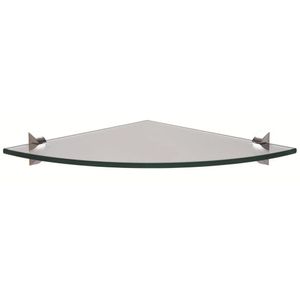 Prateleira De Vidro Tramontina Glass Canto Com Suporte Injetado 250x250x8mm