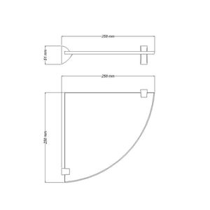 Prateleira De Vidro Tramontina Glass Canto Com Suporte Injetado 250x250x8mm