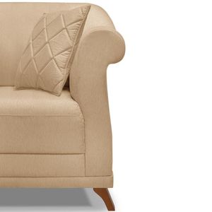 Poltrona Decorativa Retro Polo Com Almofada Linho Dourado Ezz Dourado