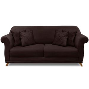 Sofa 3 Lugares Retro Polo 200cm Com Almofada Suede 1102 Ezz 1102