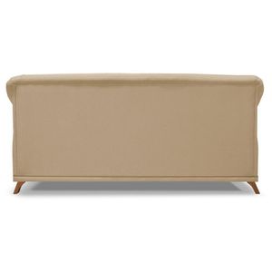 Sofa 2 Lugares Retro Polo 180cm Com Almofada Linho Dourado Ezz Dourado