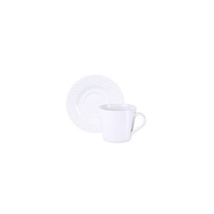 Kit Xícara E Pires De Chá Tramontina Ingrid Em Porcelana Decorada 185 Ml 12 Peças