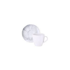 Conjunto Xícara E Pires De Chá Tramontina Arbo Em Porcelana Decorada 200 Ml 2 Peças