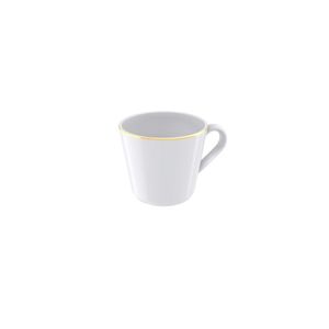 Xícara Chá Filetada Tramontina Elisa Em Porcelana Com Borda Dourada 185 Ml