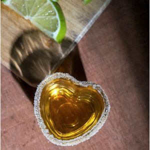 Jogo 6 Copo Shot Mini Vidro Coração 50 Ml - Lyor