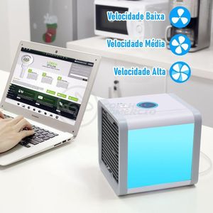 Ar Condicionado Portátil Arctic Air Cooler Umidificador Climatizador Luz Led 7 Cores Rgb