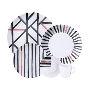 Aparelho De Jantar Tramontina Street Em Porcelana Decorada 20 Peças