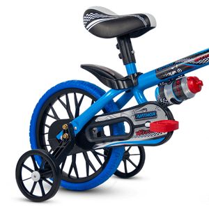 Bicicleta Infantil Aro 12 Com Rodinhas De Treinamento Nathor Bike Criança Menino Veloz Com Garrafinha
