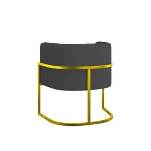 Kit 2 Cadeiras Poltrona Lua Corino Gold Balaqui Cinza