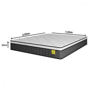 Colchão King 193x203x32 Supreme Firm Mola Ensacada Cinza