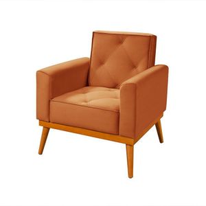 Poltrona Florença Veludo Terracota Laranja