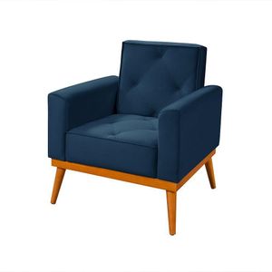 Poltrona Florença Veludo Azul