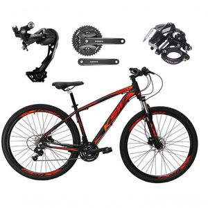Bicicleta Aro 29 Ksw Xlt Alívio E Altus 27v Freio Hidráulico Garfo Trava - Preto/vermelho/laranja Tam.21