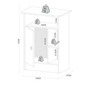 Balcão Multiuso Para Forno microondas Cr20117 Branco Branco