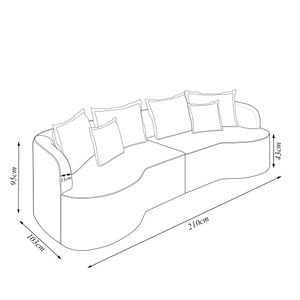 Sofá Living Decorativo Salinas 2 Lugares com Almofadas 210cm Modulado Bouclê Bege G33 - Gran Belo