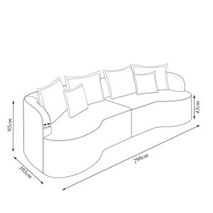 Sofá Living Decorativo Salinas 4 ou mais Lugares com Almofadas 290cm Modulado Veludo Azul G33 - Gran Belo