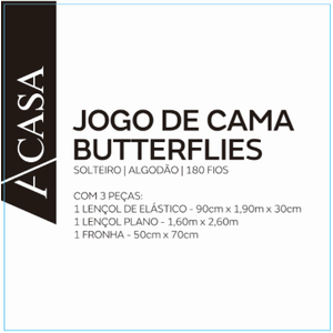 Jogo de Cama Infantil Butterflies 180 Fios - A\CASA