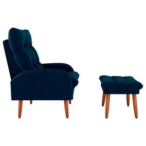 Poltrona com Puff Matrix Nantes - Azul