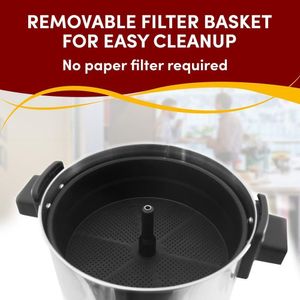 Elite Gourmet Cafeteira Elétrica De Aço Inoxidável 30 Xícaras Prata