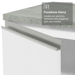 Armário De Cozinha Completa 340cm Branco Glamy Madesa 01 Branco