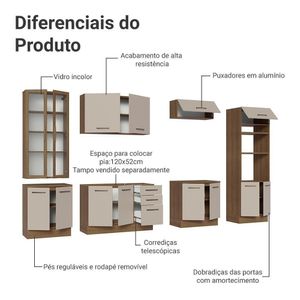 Armário De Cozinha Completa 340cm Rustic/crema Agata Madesa 01 Rustic/crema