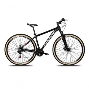 Bicicleta Aro 29 Absolute Nero 5 Alumínio 27v K7 Freio Disco Mecânico Garfo Suspensão Pneu Com Faixa - Preto Tam.19