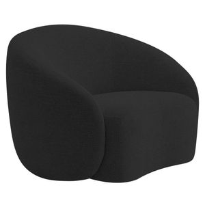 Poltrona Orgânica Luxo Recepção Amore Linho - Amarena Móveis Cor Preto