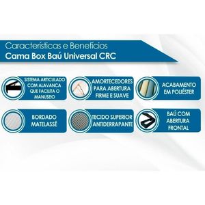 Conjunto Box Baú King: Colchão Molas Plumatex Ensacadas Liz Premium D33 + Base Crc Courano White(193x203)