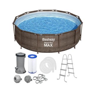 Kit Piscina Deluxe 9.150L + Aspirador de Piscina Aqua 1.90m - BESTWAY