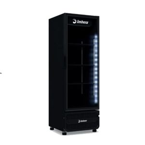 Expositor Vertical Imbera 485 Litros Porta De Vidro Full Black VRS16 Bivolt