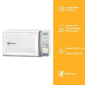 Micro-ondas Electrolux 27 Litros Branca Mb37r 220V