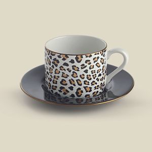 Xícara com Pires Animal Print Stoneware 240ml - A\CASA