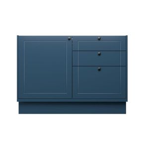 Cozinha Modulada Pequena Herval Viana, 4 Peças, Azul Orion e Cinza Argila