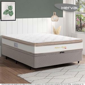 Cama Baú Casal Herval Pallace Bambu, Molas Ensacadas, 78x138x188 cm