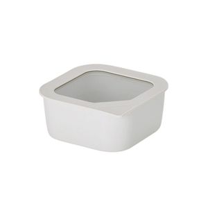 Pote Quadrado de cerâmica - Tampa de Vidro - 900ml - Neoflam - FIKA ONE - Cor Branco