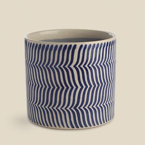 Cachepot Chevron Stoneware - A/CASA