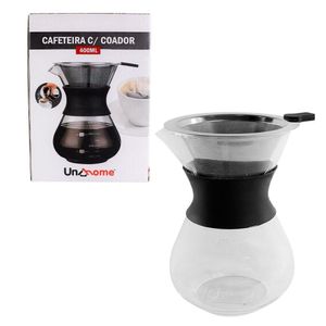 Cafeteira De Vidro Com Coador Inox 400ml